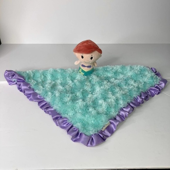 HALLMARK Itty Bittys Ariel Little Mermaid Lovey Satin Trim Baby Security Blanket - Picture 16 of 16